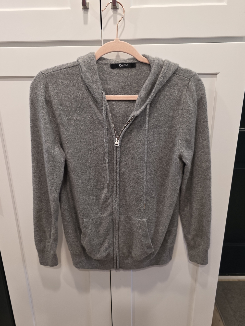 Quince Men's Gray Cashmere Zip Hoodie